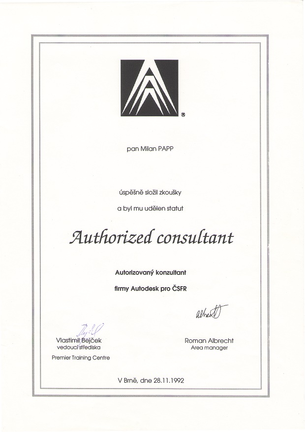 Autorizovan� konzultant firmy AutoDesk